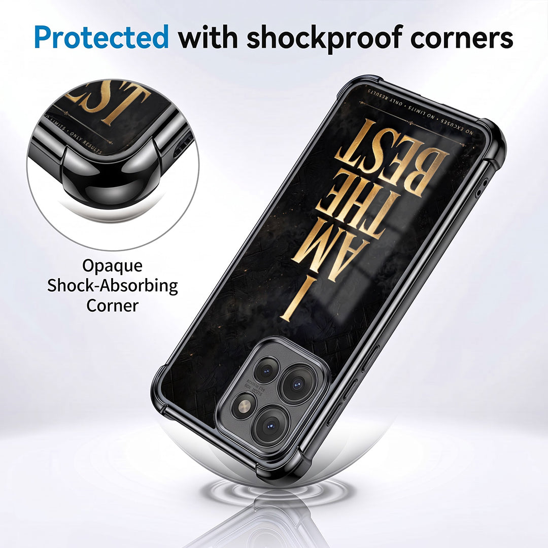Motorola Edge 50 5G Premium I Am The Best Gold Black Airbags Printed Back Case