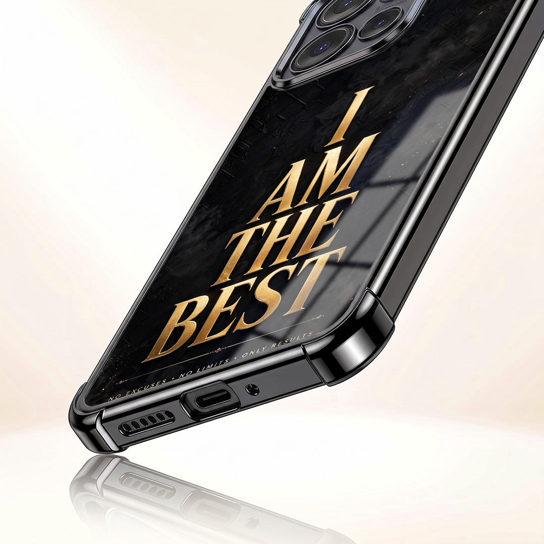 Motorola Edge 50 5G Premium I Am The Best Gold Black Airbags Printed Back Case