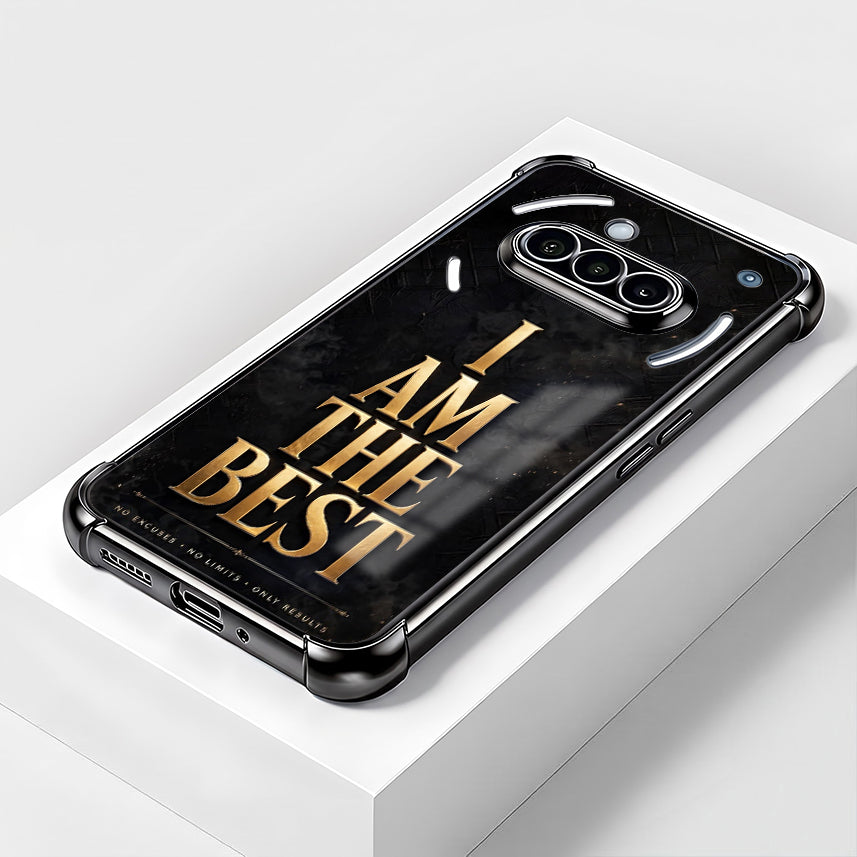 Nothing Phone 3a 5G Premium I Am The Best Gold Black Airbags Printed Back Case