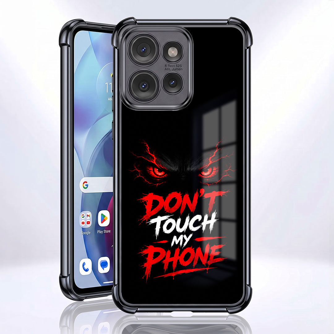 Motorola Edge 50 5G Don't Touch My Phone Black Airbags Printed Back Case