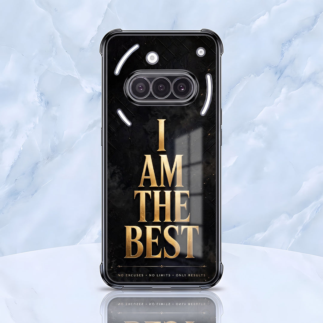 Nothing Phone 3a 5G Premium I Am The Best Gold Black Airbags Printed Back Case