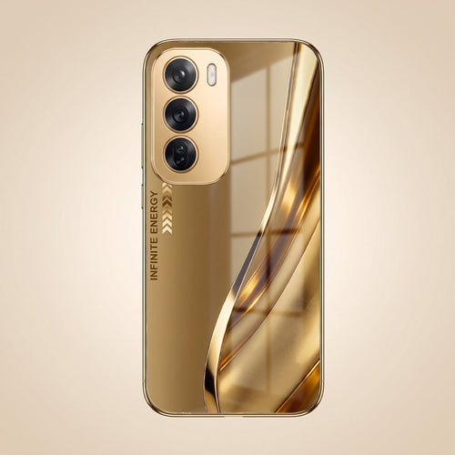 Oppo Reno 12 Pro 5G Luxury Infinity Energy Gold Electroplated Glass Phone Case