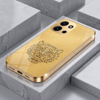 OnePlus Nord 6 5G Golden Tiger Face Gold Electroplated Glass Phone Back Case