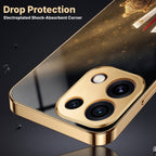 Oppo Reno 16C 5G Royal Heritage Edition Gold Electroplated Glass Phone Back Case