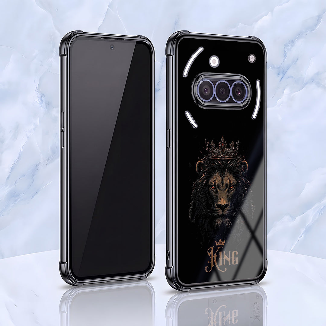 Nothing Phone 3a 5G Premium Crowned Lion Black Airbags Printed Back Case