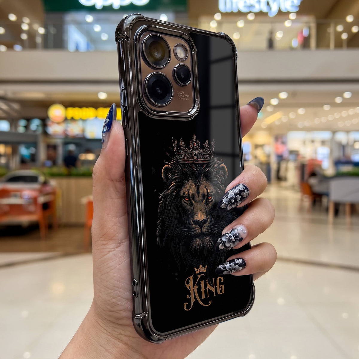 Oppo Reno 15 Pro Mini 5G Premium Crowned Lion Airbags Printed Back Case