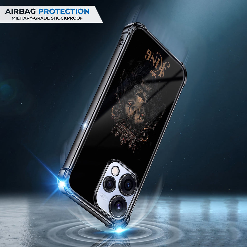 Oppo Reno 15 5G Premium Crowned Lion Black Airbags Printed Back Case