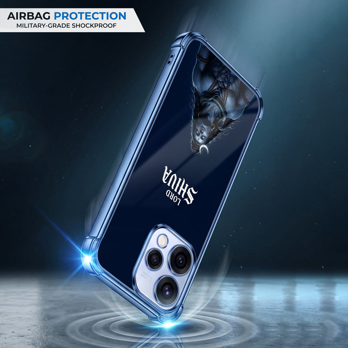 Oppo Reno 15 5G Premium Lord Shiva Blue Airbags Printed Back Case