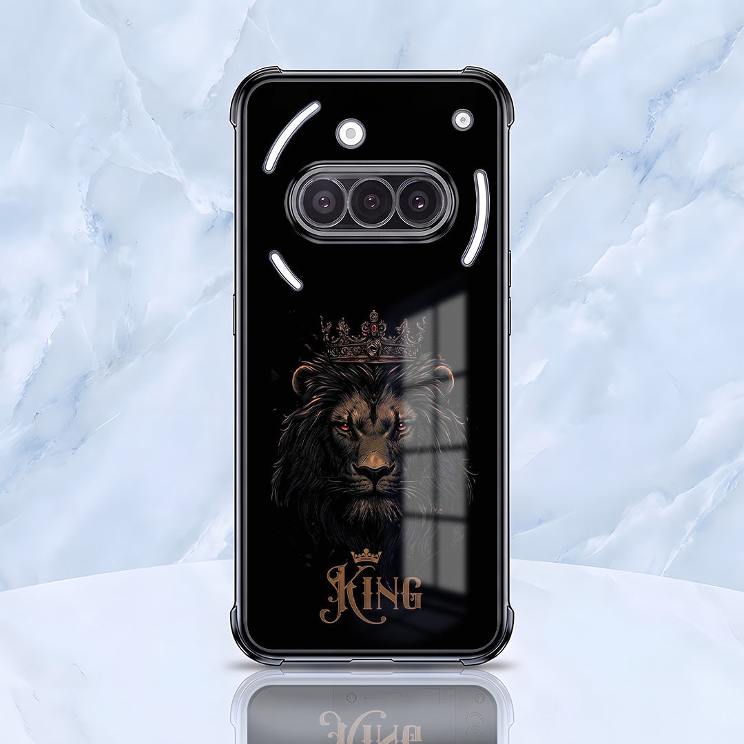 Nothing Phone 3a 5G Premium Crowned Lion Black Airbags Printed Back Case