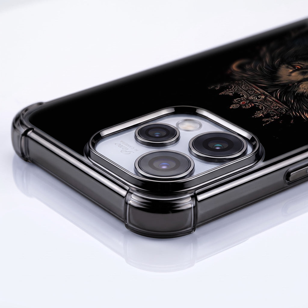 Oppo Reno 15 5G Premium Crowned Lion Black Airbags Printed Back Case