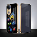 Vivo V50 5G Premium Peacock Feather Gold Electroplated Glass Phone Back Case