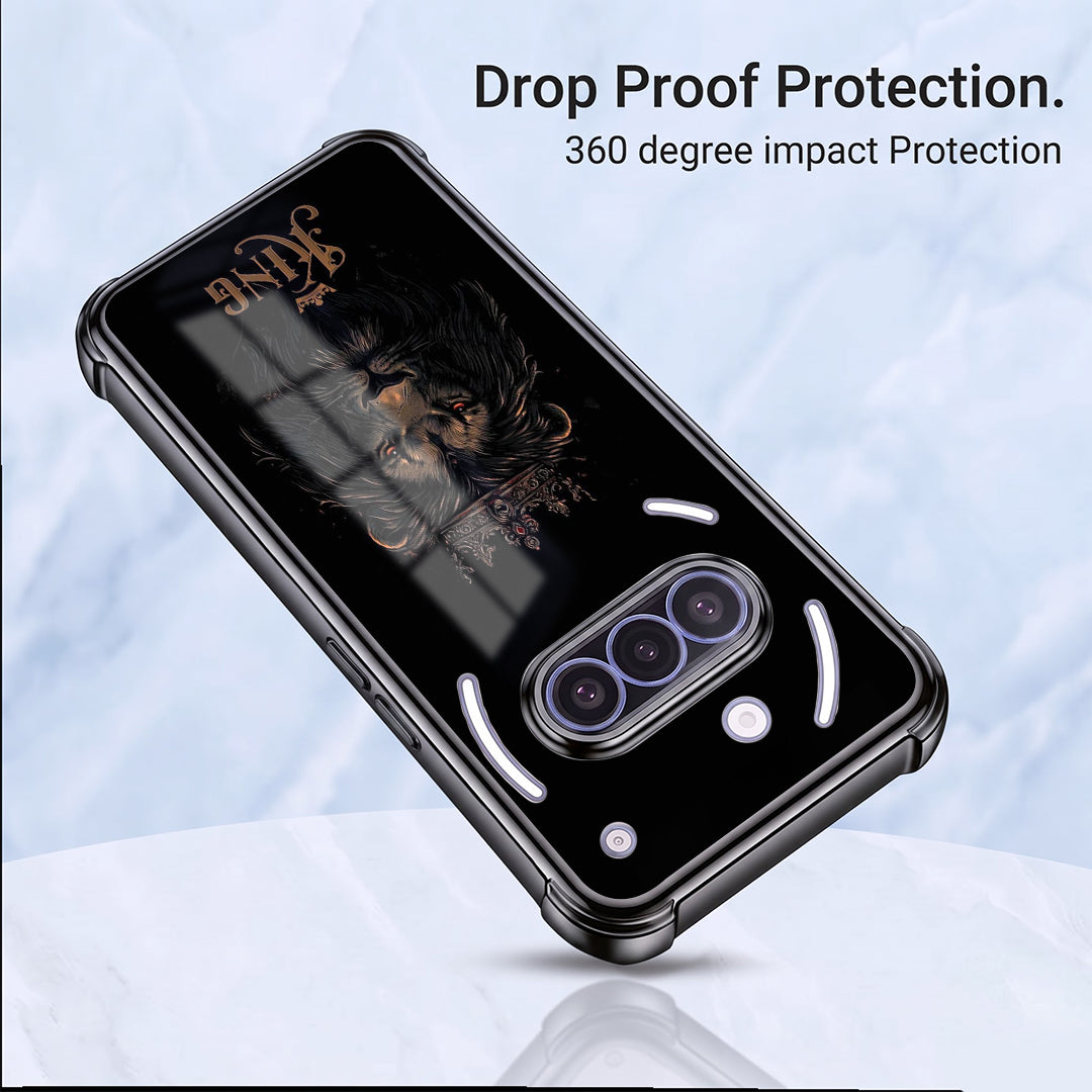 Nothing Phone 3a 5G Premium Crowned Lion Black Airbags Printed Back Case