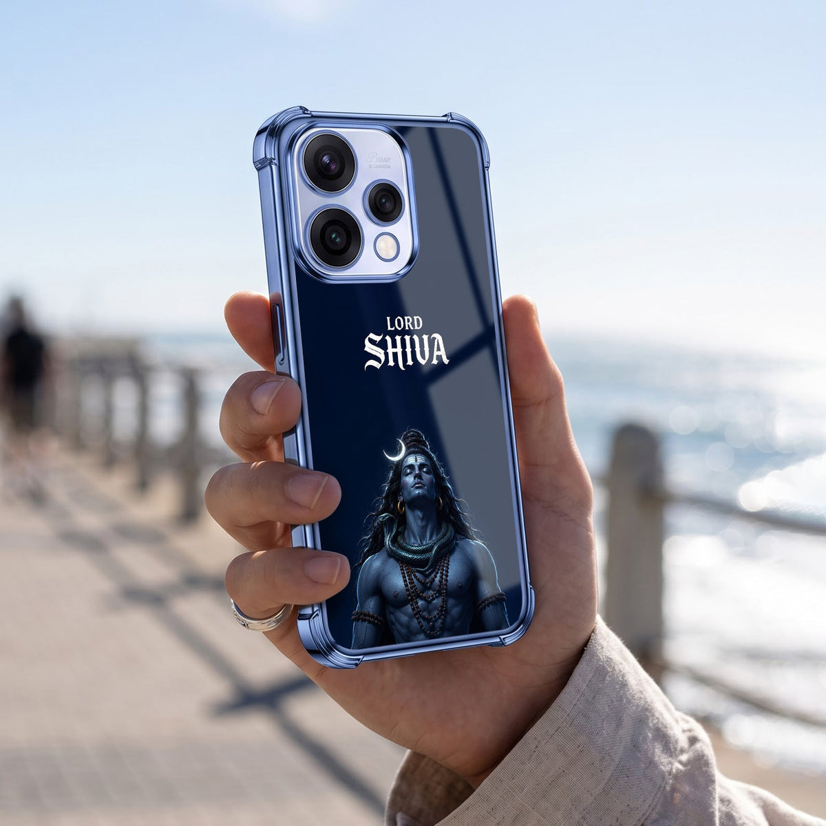 Oppo Reno 15 5G Premium Lord Shiva Blue Airbags Printed Back Case