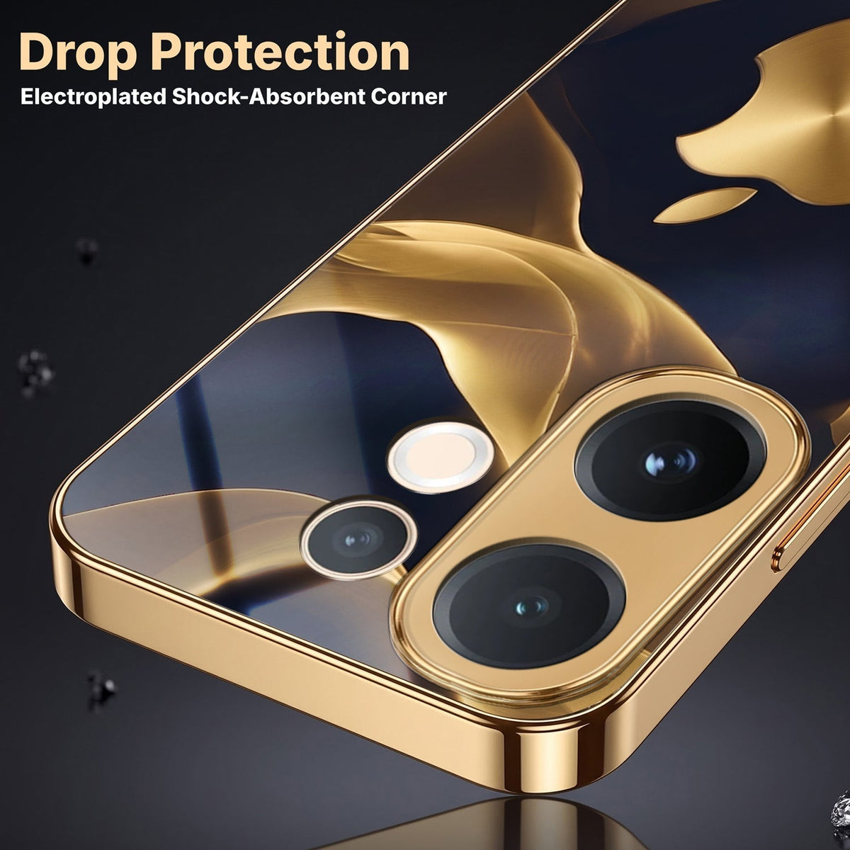 Vivo V60e 5G Luxury Wave Gold Electroplated Glass Phone Back Case