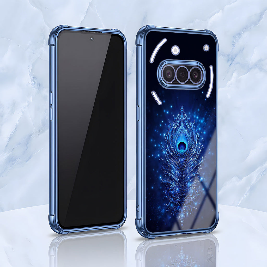 Nothing Phone 3a 5G Premium Peacock Feather Blue Airbags Printed Back Case