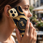 Oppo Reno 15 Pro Mini 5G Royal Emblem Gold Electroplated Glass Phone Back Case