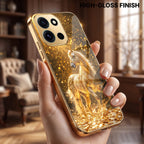 OnePlus Nord 6 5G Golden Horse Sparkle Gold Electroplated Glass Phone Back Case