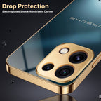 Oppo Reno 16C 5G Porsche Luxury Gold Electroplated Glass Phone Back Case