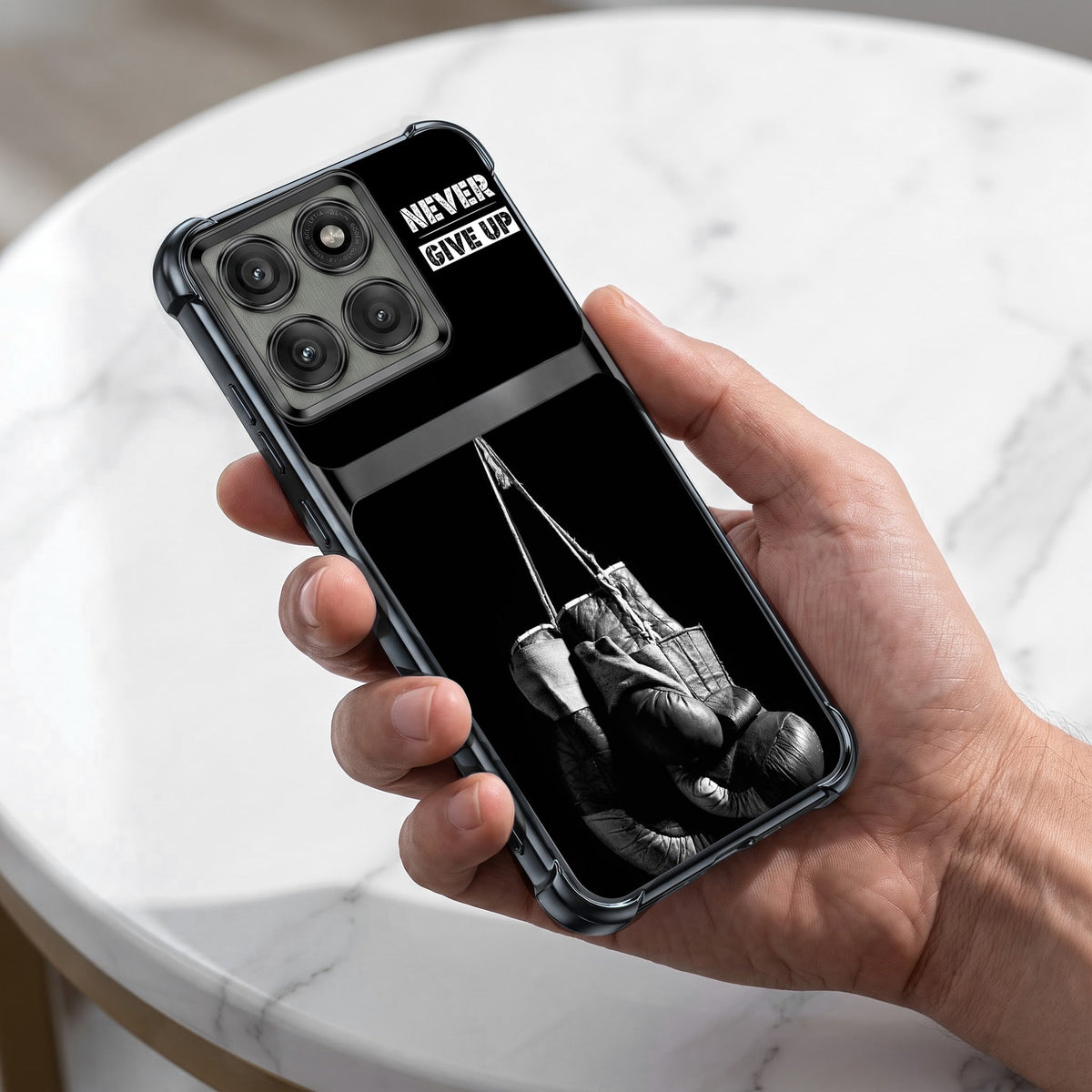 Motorola Edge 60 Pro 5G Boxing Edition Dual-Tone Transparent Black Airbags Case