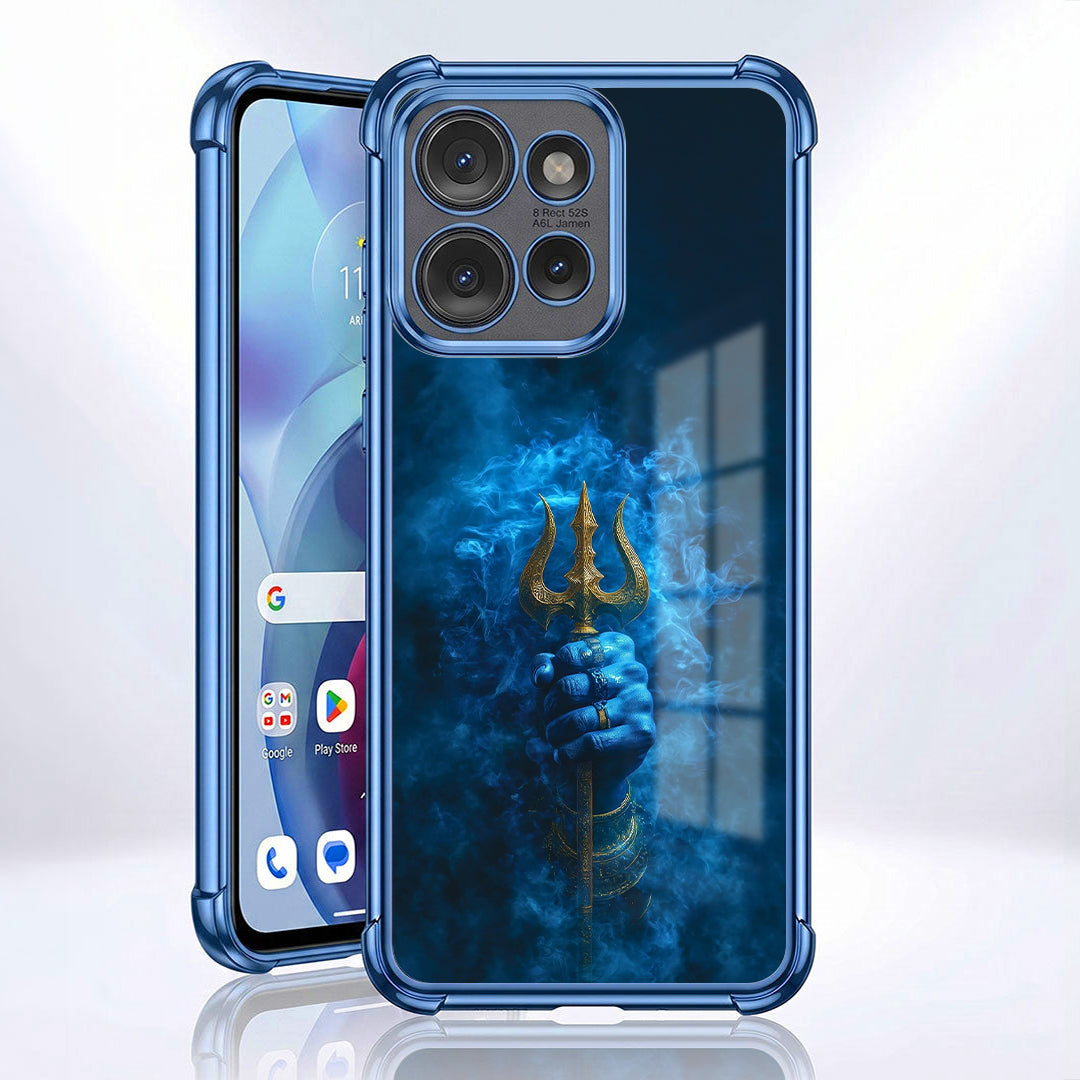 Motorola Edge 50 5G Premium Shiv Trishul Blue Airbags Printed Back Case