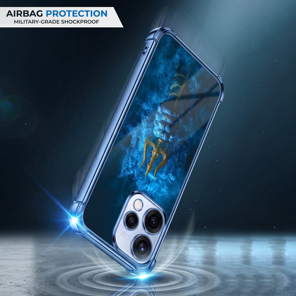 Oppo Reno 15 5G Premium Shiv Trishul Blue Airbags Printed Back Case