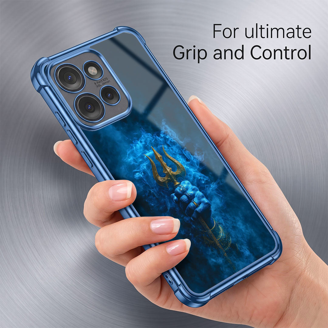 Motorola Edge 50 5G Premium Shiv Trishul Blue Airbags Printed Back Case