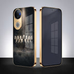 Vivo T4R 5G Running Horses Gold Electroplated Glass Phone Back Case