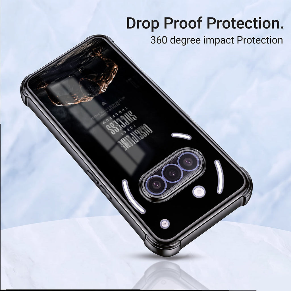 Nothing Phone 3a 5G Premium Discipline Today Black Airbags Printed Back Case