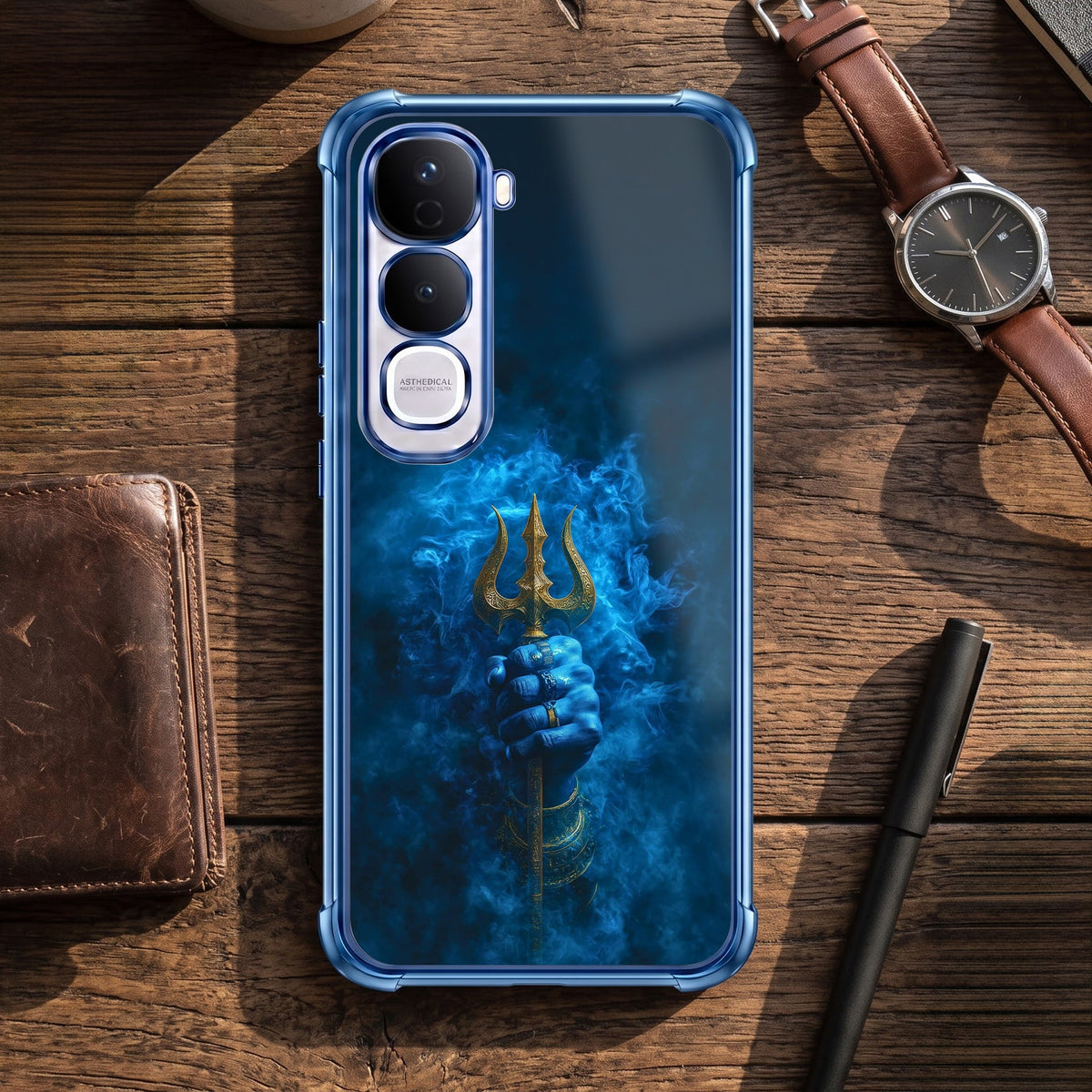 Vivo Y400 Pro 5G Premium Shiv Trishul Blue Airbags Printed Back Case