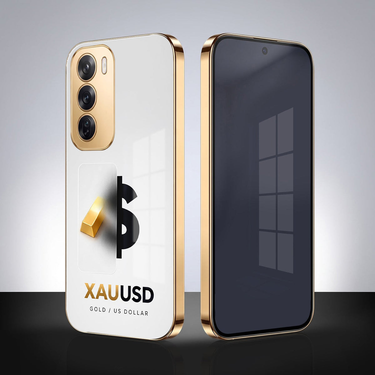 Oppo Reno 12 Pro 5G Luxury XAU/USD Gold Electroplated Glass Phone Back Case