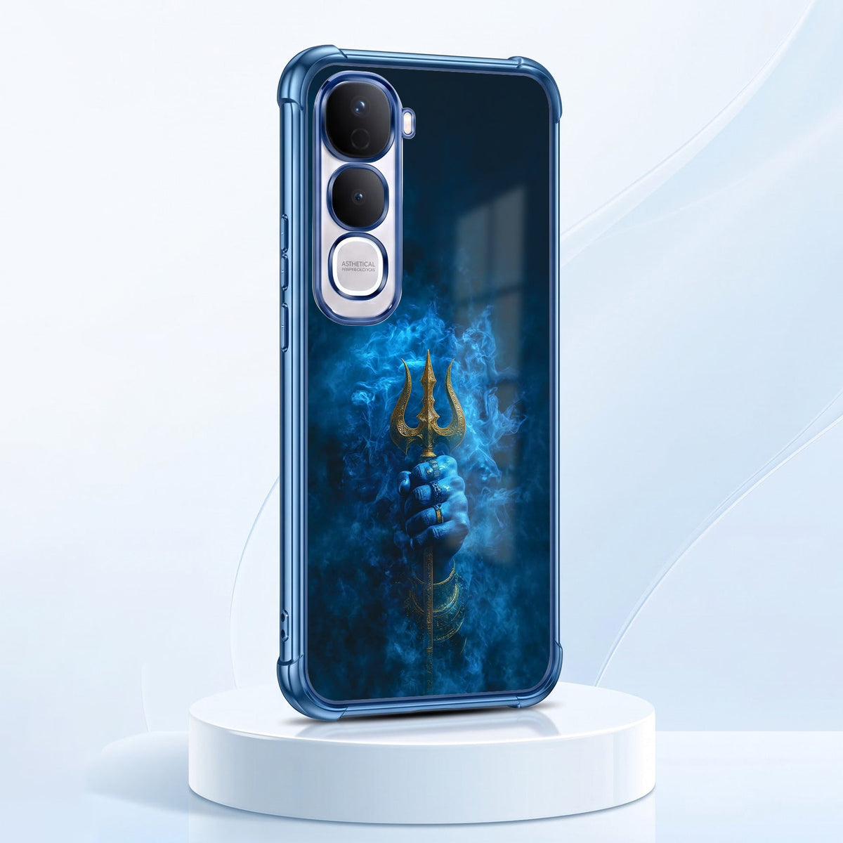 Vivo Y400 Pro 5G Premium Shiv Trishul Blue Airbags Printed Back Case
