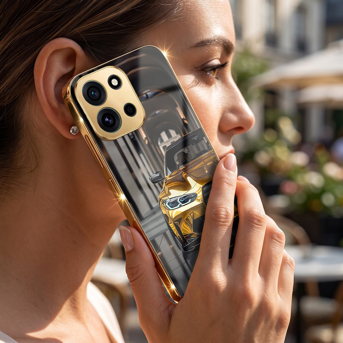 OnePlus Nord 6 5G Golden BMW Gold Electroplated Glass Phone Back Case