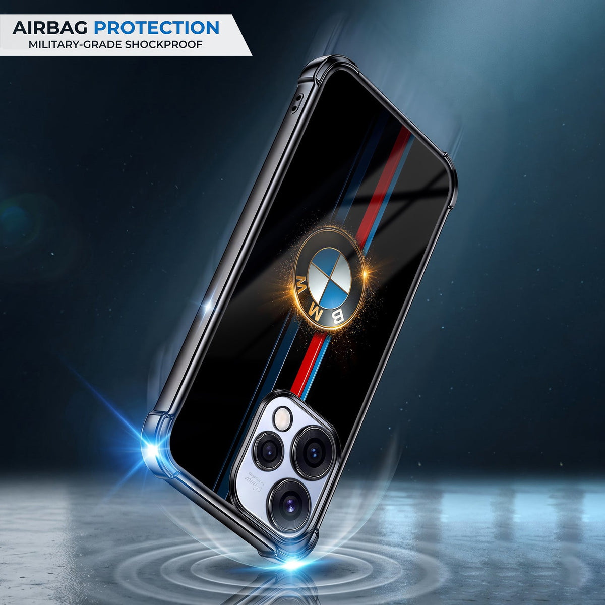 Oppo Reno 15 5G Premium BMW Logo Black Airbags Printed Back Case