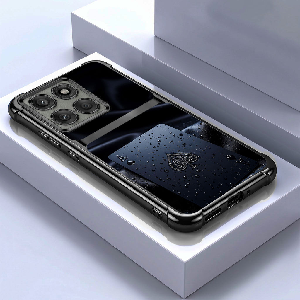 Motorola Edge 60 Pro 5G Ace King Dual-Tone Transparent Black Airbags Case