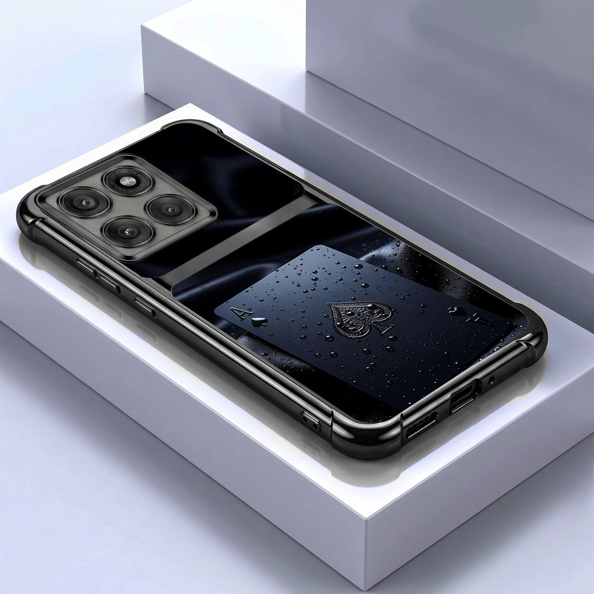 Motorola Edge 60 Pro 5G Ace King Dual-Tone Transparent Black Airbags Case