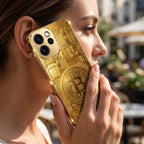 Oppo Reno 15 Pro Mini 5G Bitcoin Gold Electroplated Glass Phone Back Case