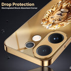 Vivo T4 Pro 5G Luxury Lion Gold Electroplated Glass Phone Back Case