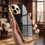 Oppo Reno 15 5G Medusa Head Gold Electroplated Glass Phone Back Case