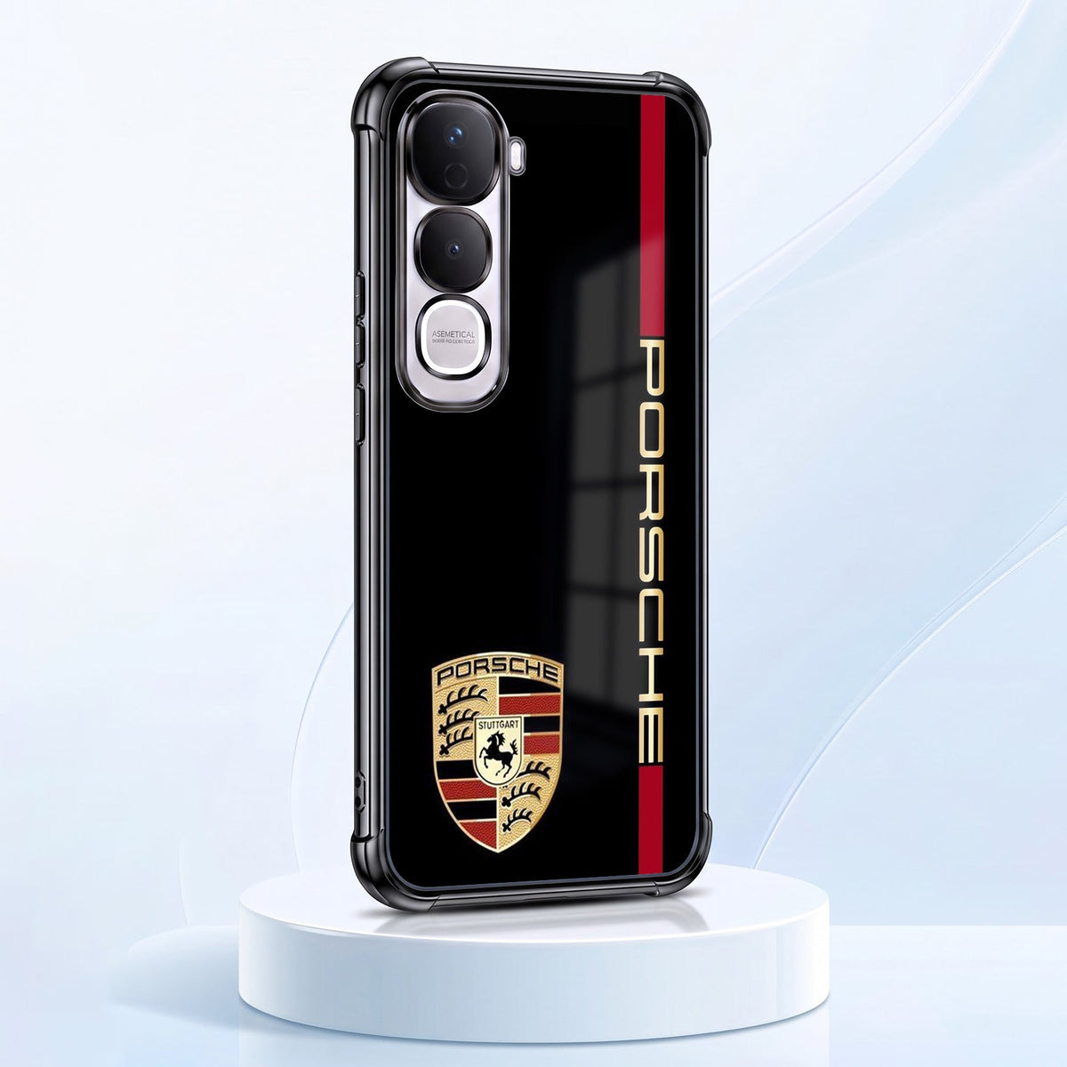 Vivo Y400 Pro 5G Premium Porsche Logo Black Airbags Printed Back Case