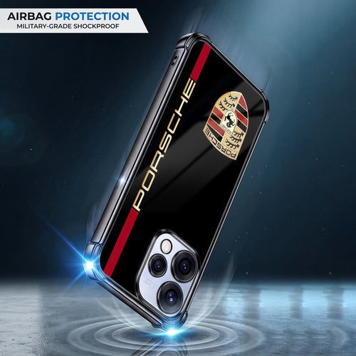 Oppo Reno 15 5G Premium Porsche Logo Black Airbags Printed Back Case