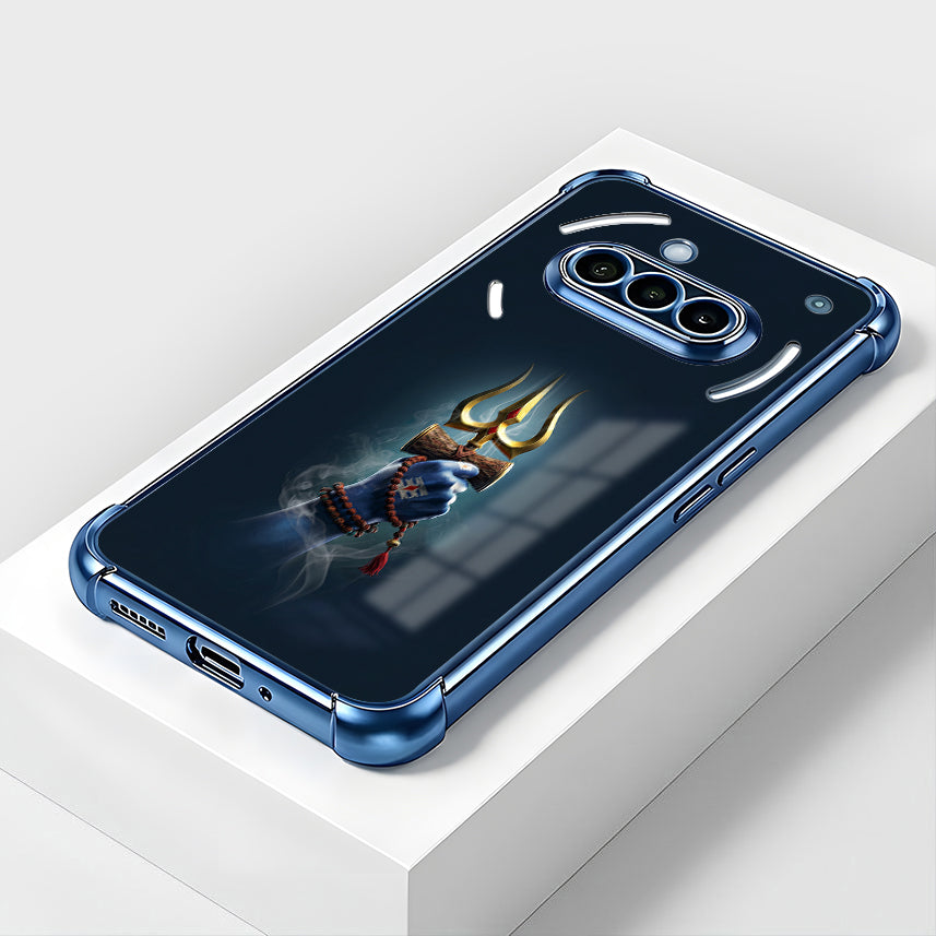Nothing Phone 3a 5G Premium Golden Trishul Blue Airbags Printed Back Case