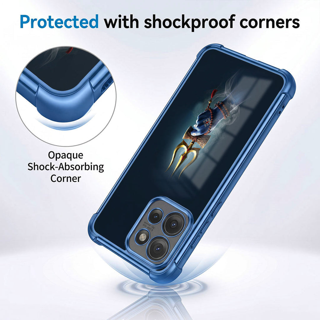 Motorola Edge 50 Neo 5G Premium Golden Trishul Blue Airbags Printed Back Case