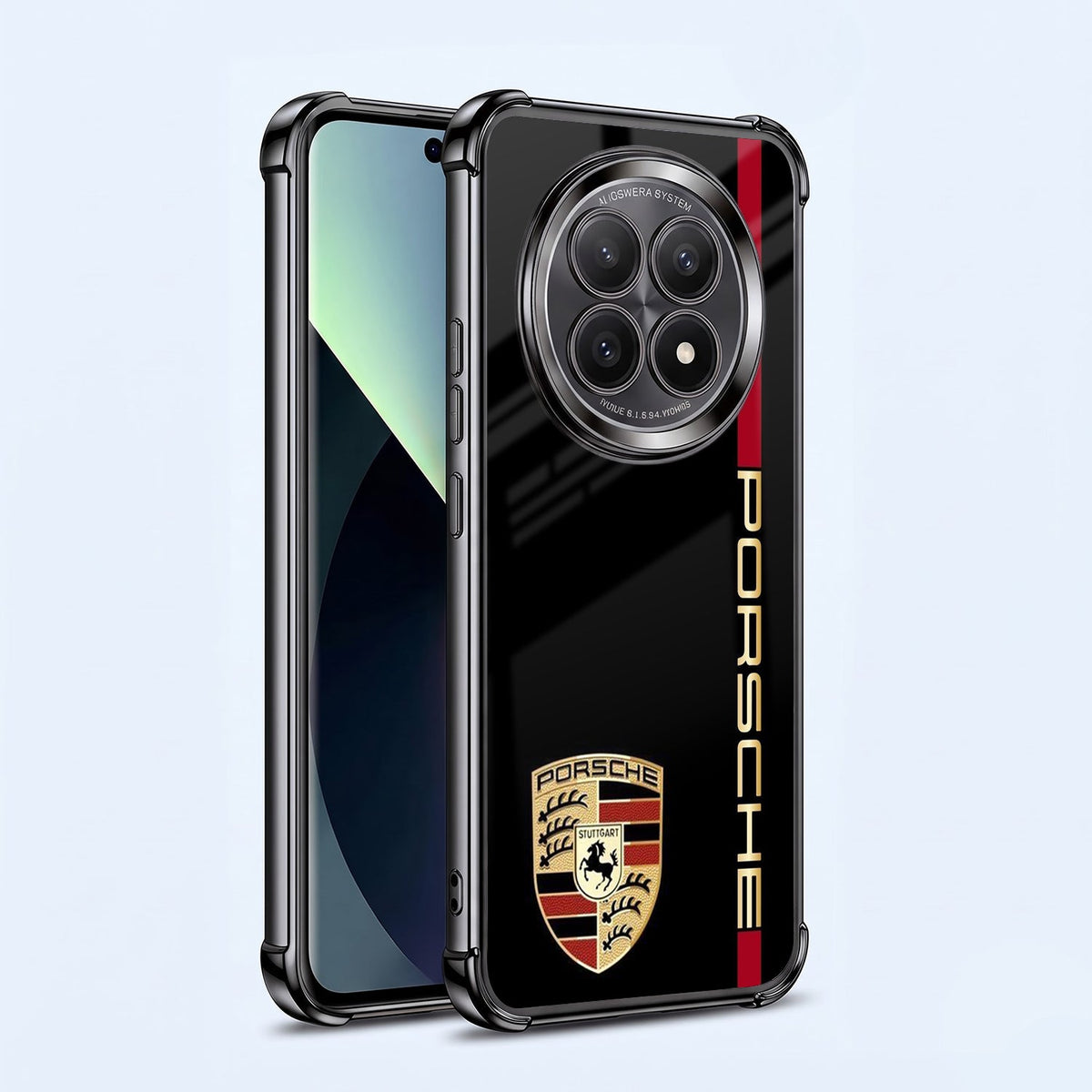 Oppo F29 5G Premium Porsche Logo Black Airbags Printed Back Case