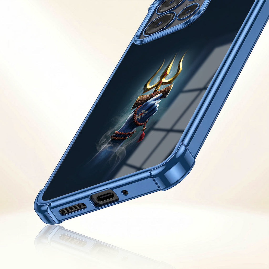Motorola Edge 50 Neo 5G Premium Golden Trishul Blue Airbags Printed Back Case
