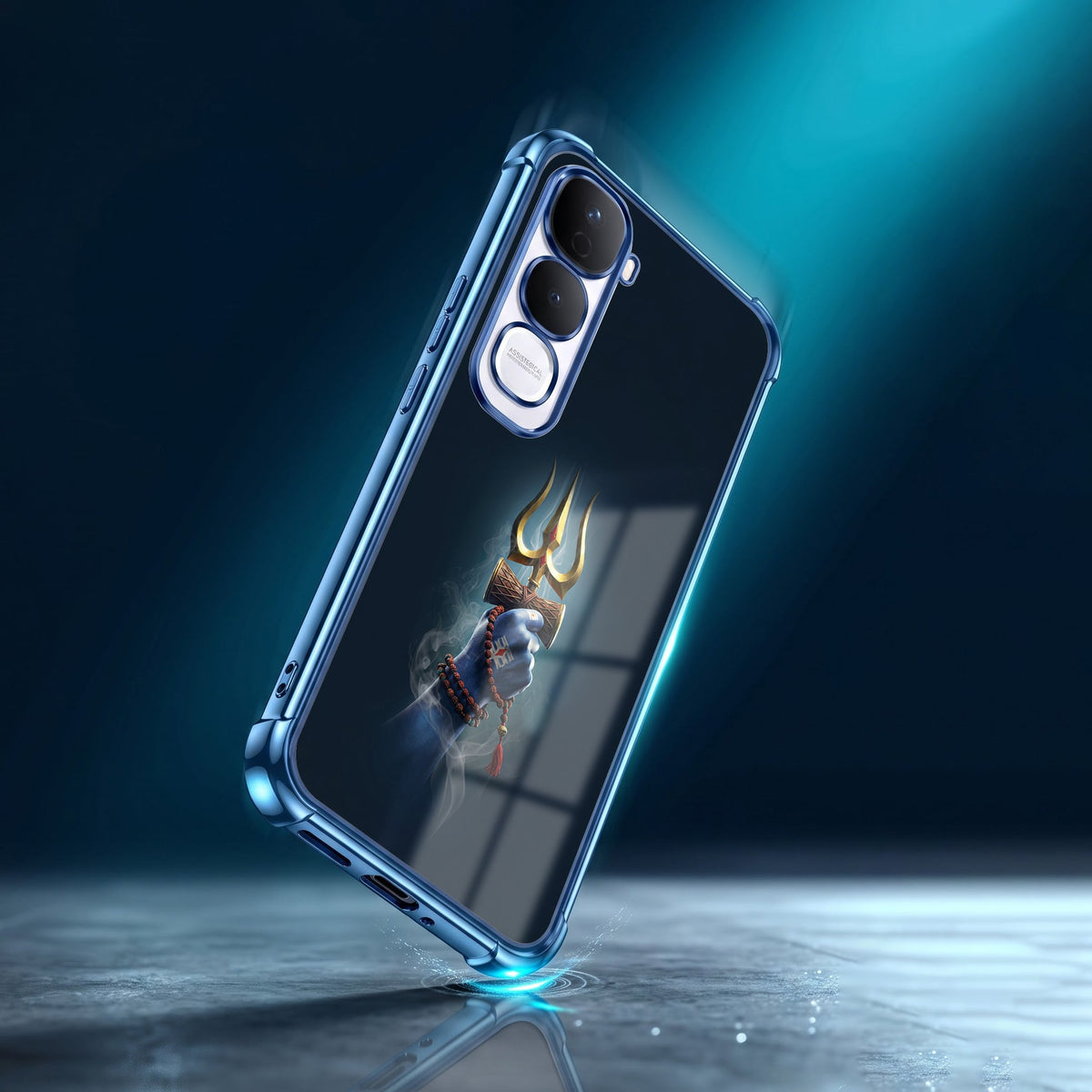 Vivo Y400 Pro 5G Premium Golden Trishul Blue Airbags Printed Back Case