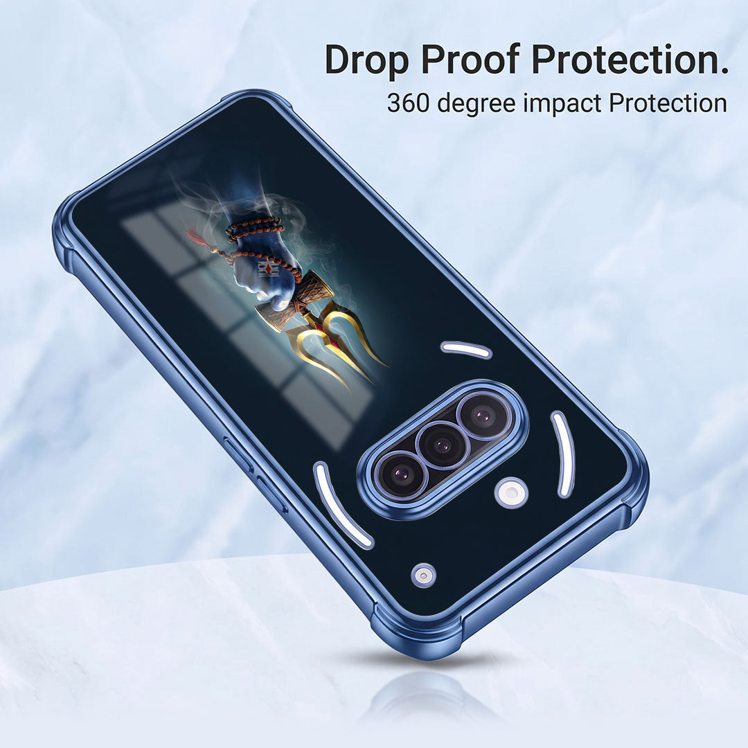 Nothing Phone 3a 5G Premium Golden Trishul Blue Airbags Printed Back Case