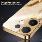 Vivo V60e 5G Marvel Texture Gold Electroplated Glass Phone Back Case