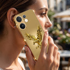 Vivo V60e 5G Golden Eagle Gold Electroplated Glass Phone Back Case