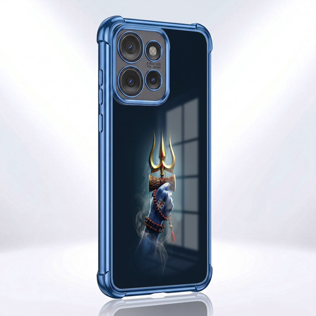 Motorola Edge 50 Neo 5G Premium Golden Trishul Blue Airbags Printed Back Case