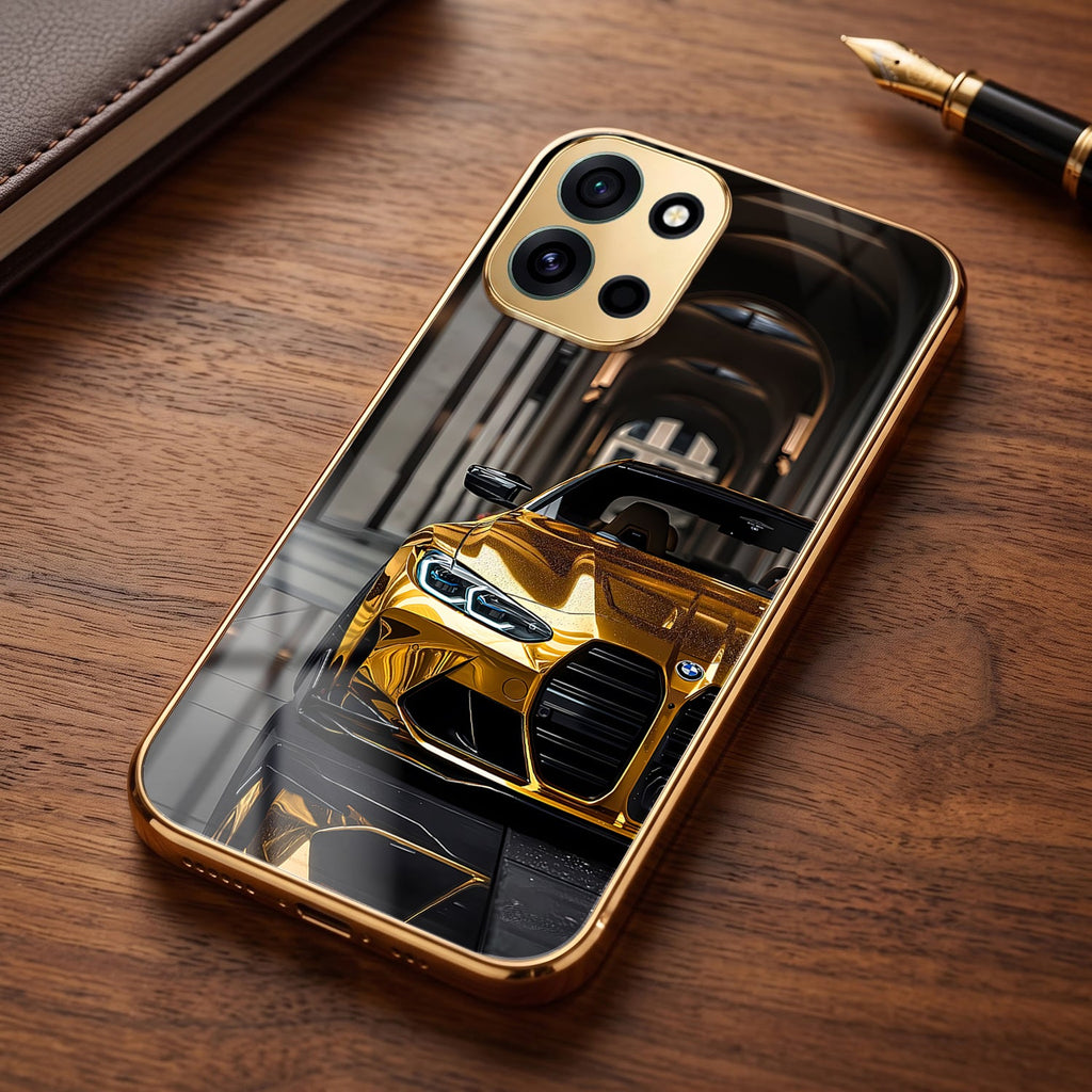 OnePlus Nord 6 5G Golden BMW Gold Electroplated Glass Phone Back Case